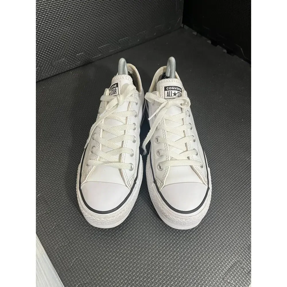 RARE Converse Chuck Taylor All Star LIFT Platform White Tuxedo Black Shoes Sz 9‎
